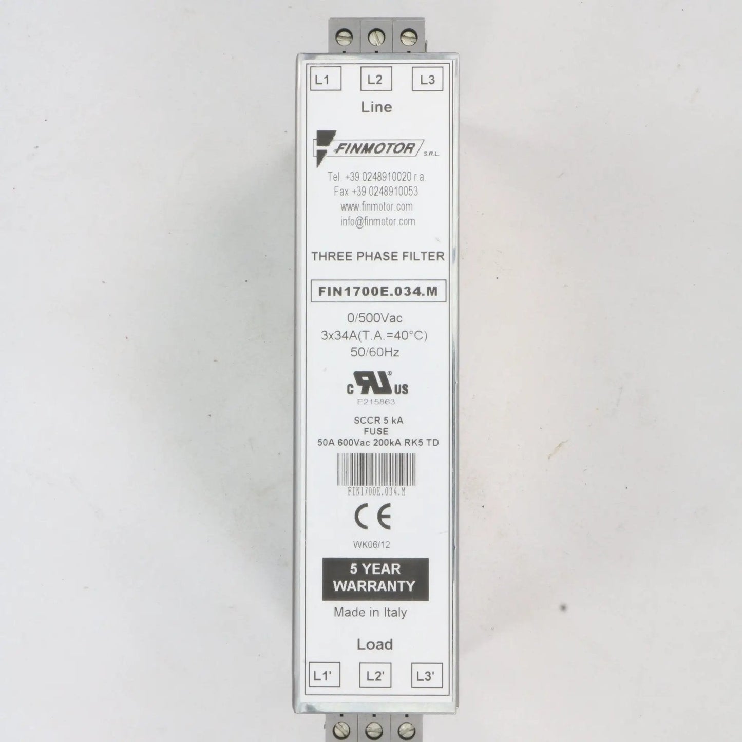Finmotor FIN1700E.034.M Three Phase Filter