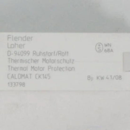 Flender Loher Calomat CK145 Thermal Motor Protection