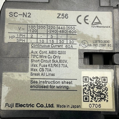Fuji Electric SC-N2 Z56 Magnetic Contactor