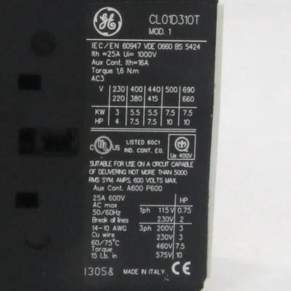 GE General Electric CL01D310T Contactor