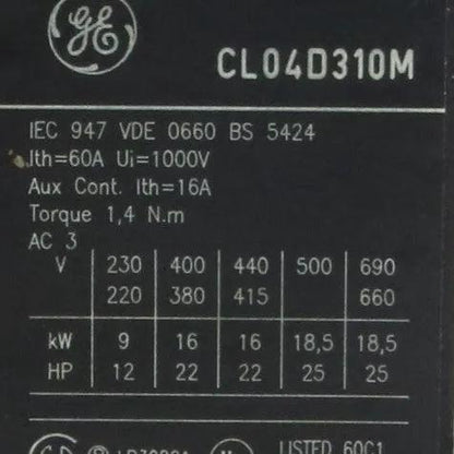 GE General Electric CL04D310M Contactor