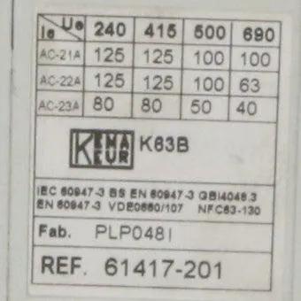 GE General Electric Dilos 1 125 Disconnect Switch