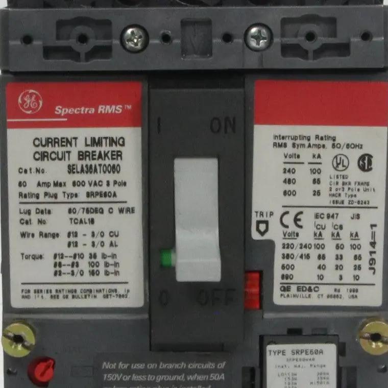 GE General Electric Spectra RMS SELA36AT0060 Circuit Breaker