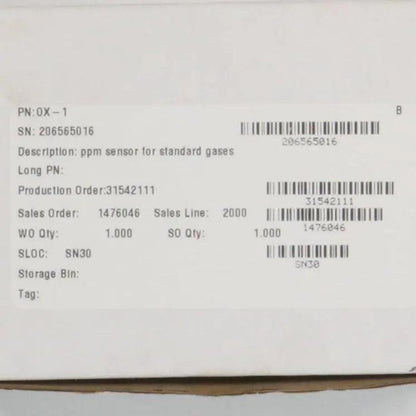 GE Sensing OX 1 PPM Oxygen Sensor