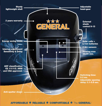 General lashelm met lasfilter kleur 4/9-13