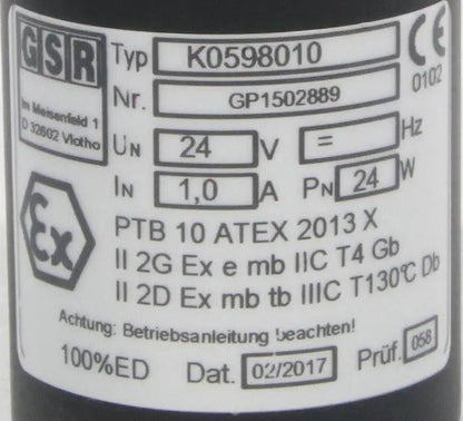 GSR K0598010 Solenoid Coil