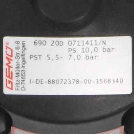 Gemu Diaphragm Valve  690 20D 0711411 N