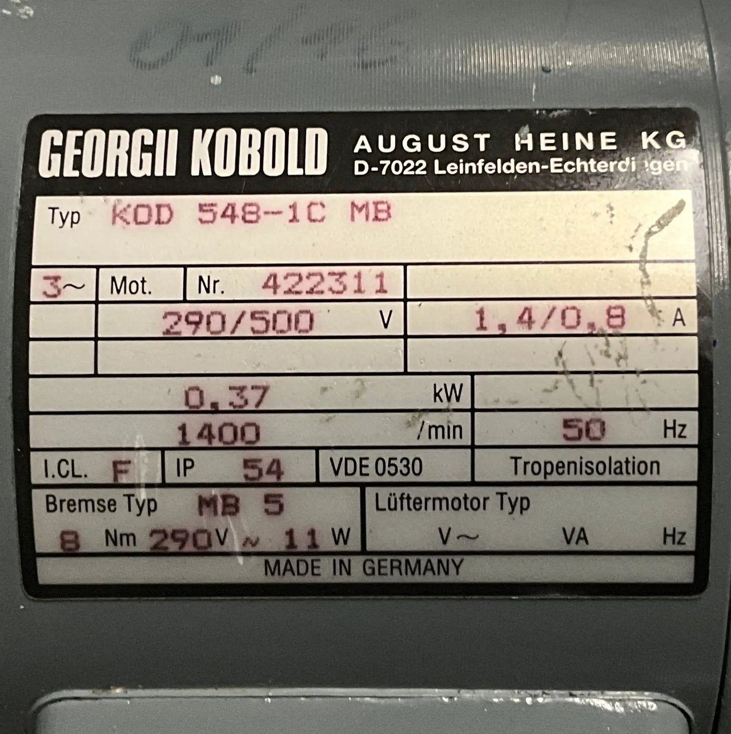 Georgii Kobold KOD 548-1C MB Brake Motor