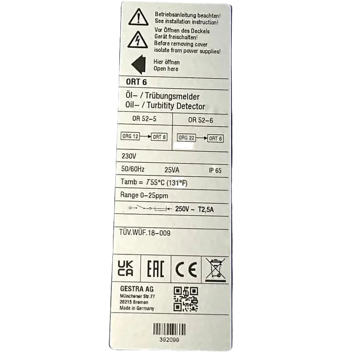 Gestra ORT 6 Spector Compact Oil/Turbidity Detector Controller