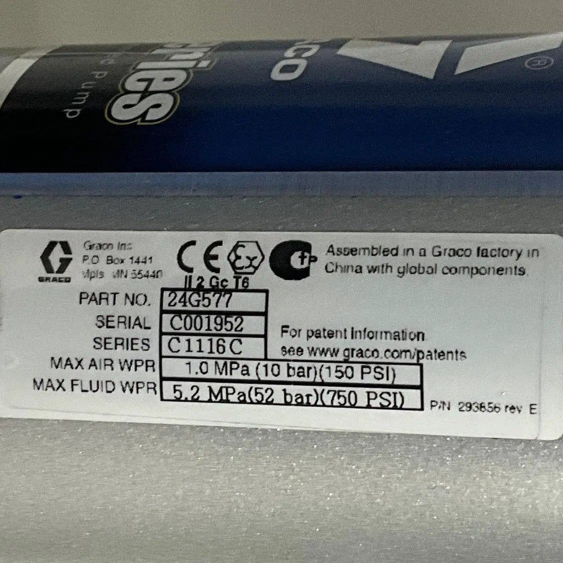 Graco 24G577 3:1 Air Powered Pump