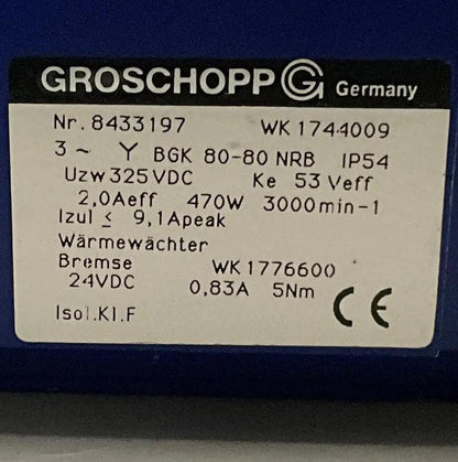 Groschopp WK 1744009 24VDC Brake Gear Motor