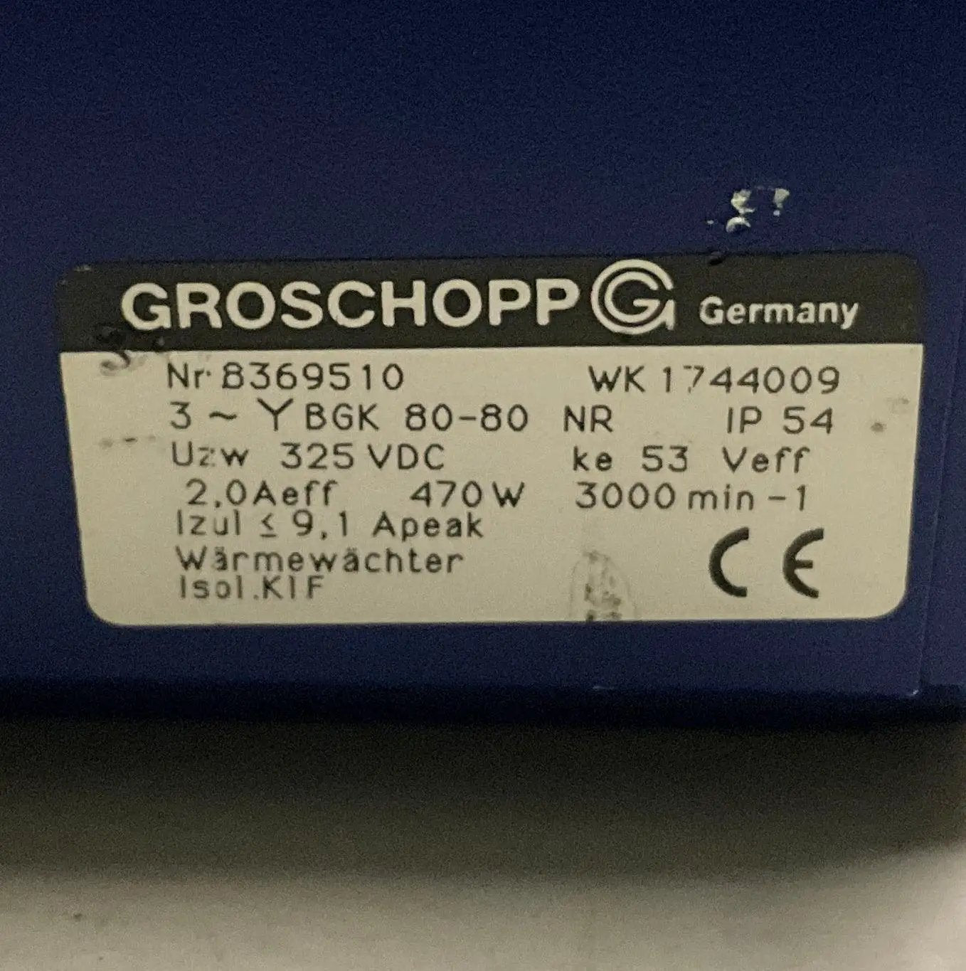 Groschopp WK 1744009 Gear Motor