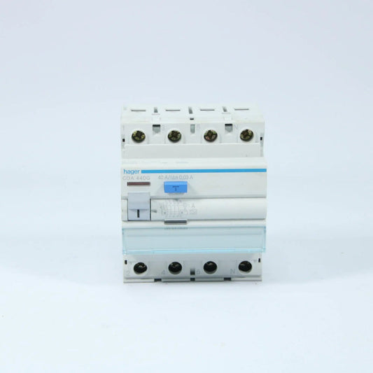 Hager 4 Pole Residual Current Circuit Breaker, 40A, 30mA CDA440G