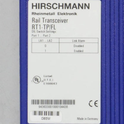 Hirschmann RT1 TP FL Rail Transceiver