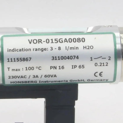 Honsberg Instruments GmbH VOR 015GA0080 Flow Indicator