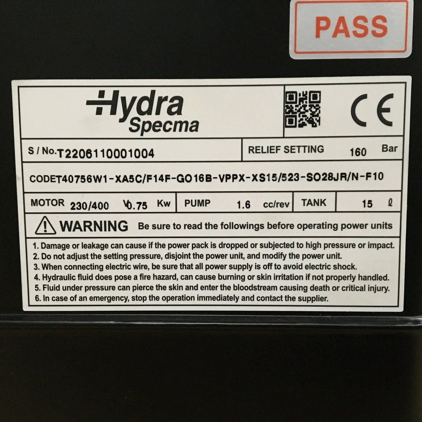 Hydraulic Power Pack Hydra Specma