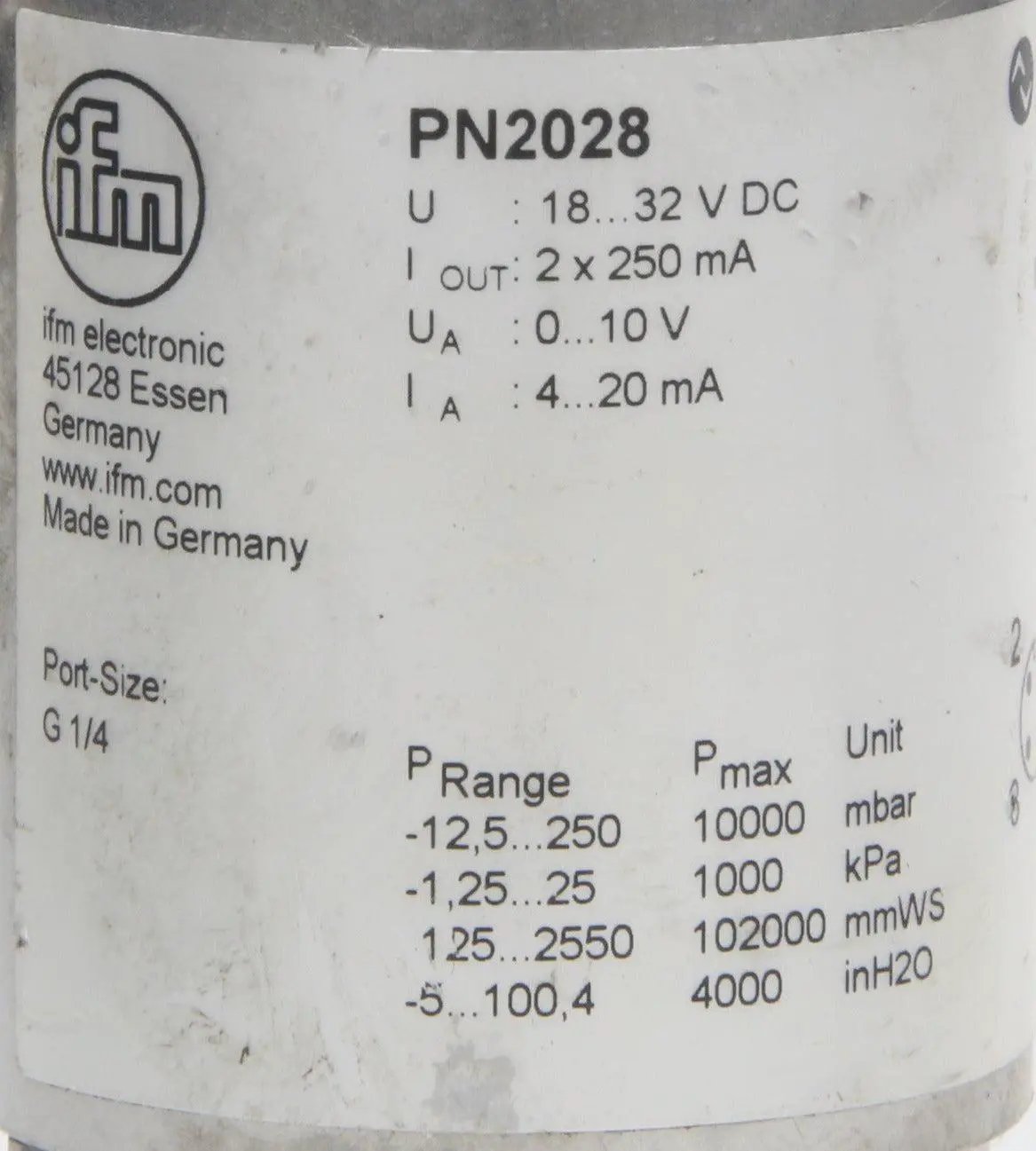 IFM Electronic IO-Link PN2028 Pressure Sensor