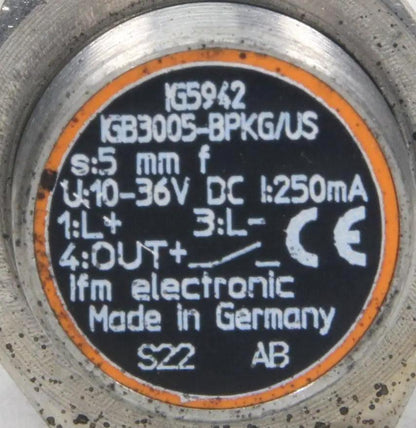 IFM Electronic Inductive Sensor IG5942 IGB3005-BPKG/US