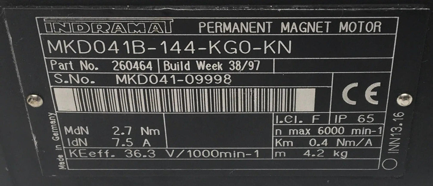 Indramat Permanent Magnet Motor MKD041B-144-KGO-KN