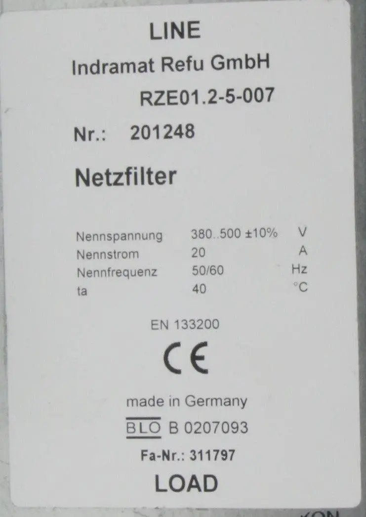 Indramat RZE01.2-5-007 Line Filter