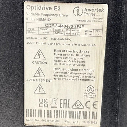 Invertek Drives Optidrive E3 Outdoor Switched Variable Frequency Drive