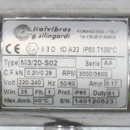 Italvibras M3 20 S02 Vibratory Motor