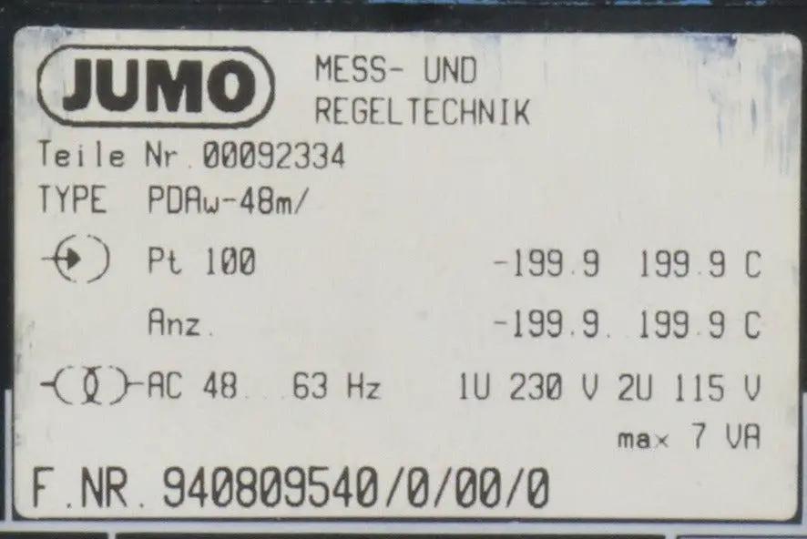 Jumo PDAw-48 Digital Temperature Controller