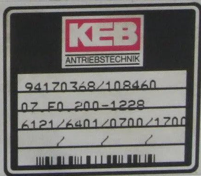 KEB Antriebestechnik Combivert 07.F0.200-1228 Frequency Converter