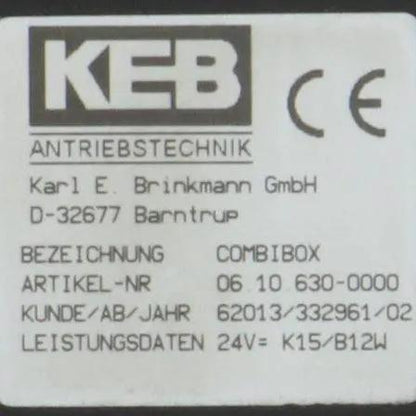 KEB Antriebstechnik COMBIBOX 06.10.630-0000 Clutch Brake