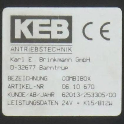 KEB Antriebstechnik COMBIBOX 06.10.670 Clutch Brake