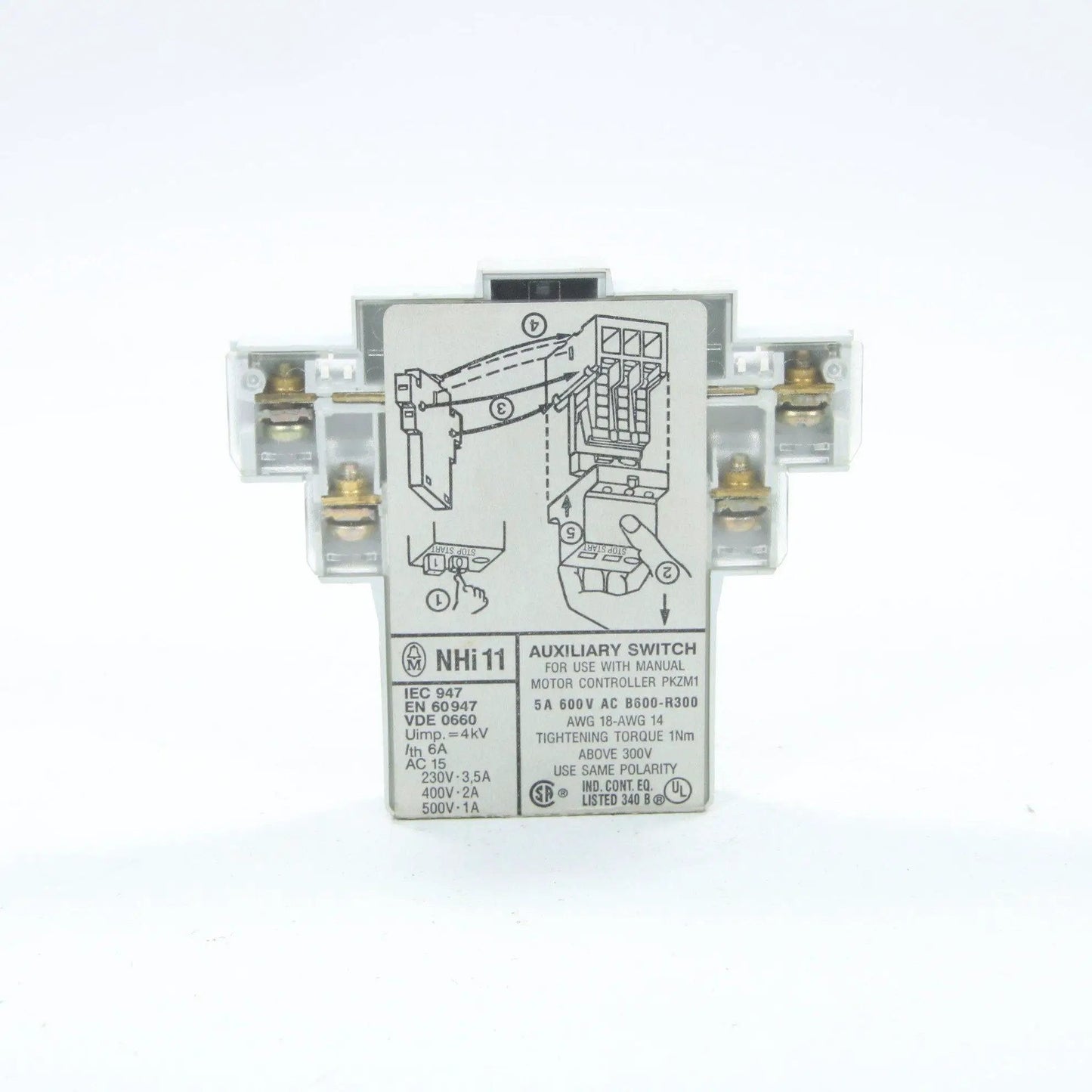 KLOCKNER MOELLER NHI11 AUXILIARY CONTACT