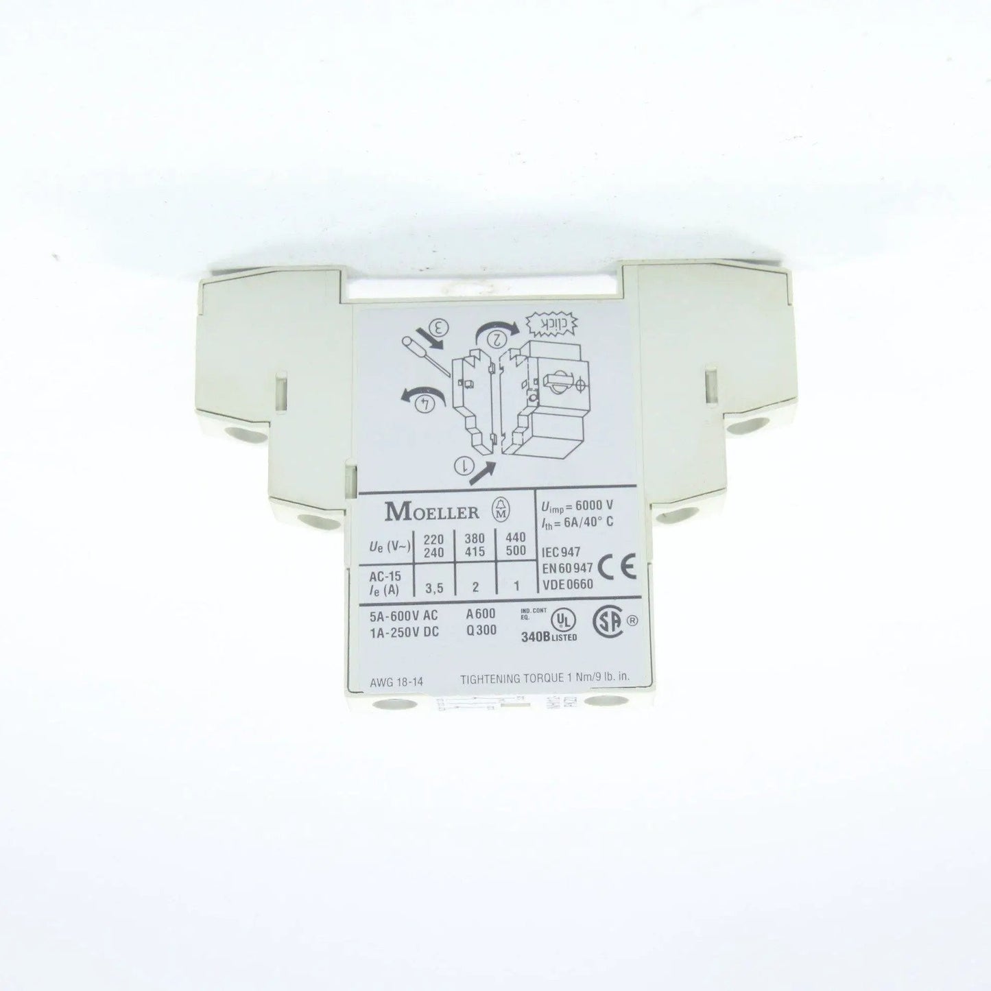 KLOCKNER MOELLER NHI12 PKZ0 AUXILIARY CONTACT