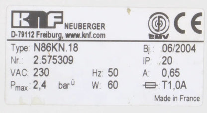 KNF N86KN.18 Laboport Diaphragm Vacuum Pump