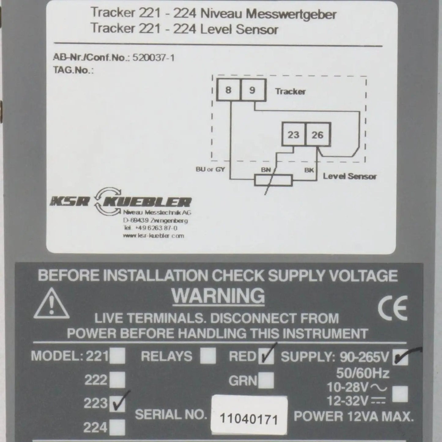 KSR Kuebler Tracker 223 Digital Display Unit
