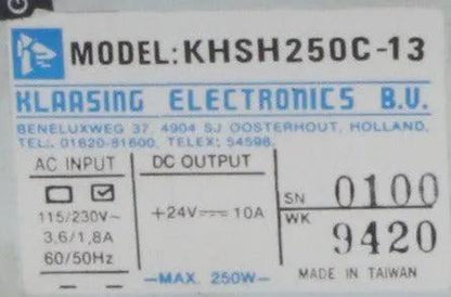 Klaasing Electronics KHSH250C-13 Power Supply