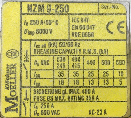Klochner Moeller Circuit Breaker NZM 9-250