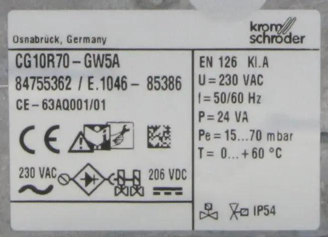 Krom Schroder CG10R70-GW5A Gas Valve