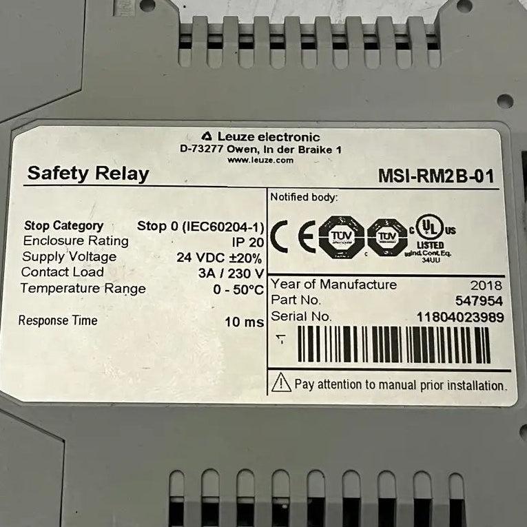 Leuze Electronic MSI-RM2B-01 Dual-Channel Safety Relay Module