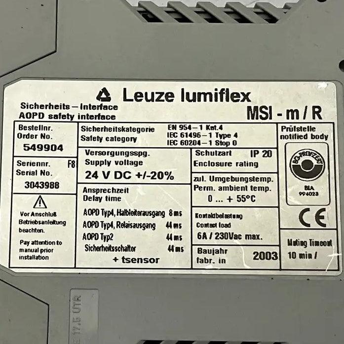 Leuze Lumiflex MSI-m/R AOPD Safety Relay Interface Module - 549904