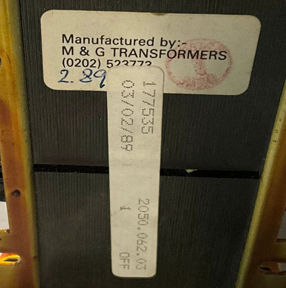 M & G Transformers TO116 Line Reactor Transformer