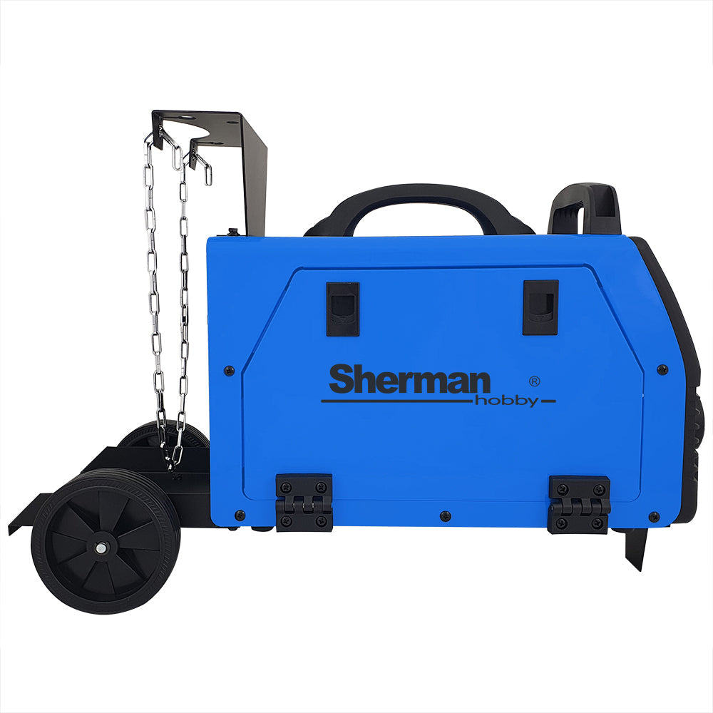 Sherman MIG 200 SMART inverter lasapparaat met wielen en flessenplateau