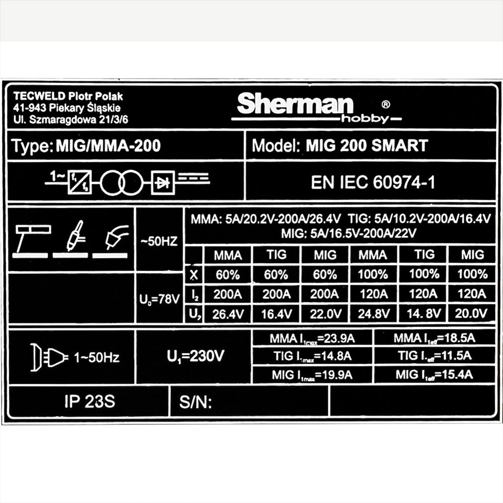 Sherman MIG 200 SMART inverter lasapparaat met wielen en flessenplateau