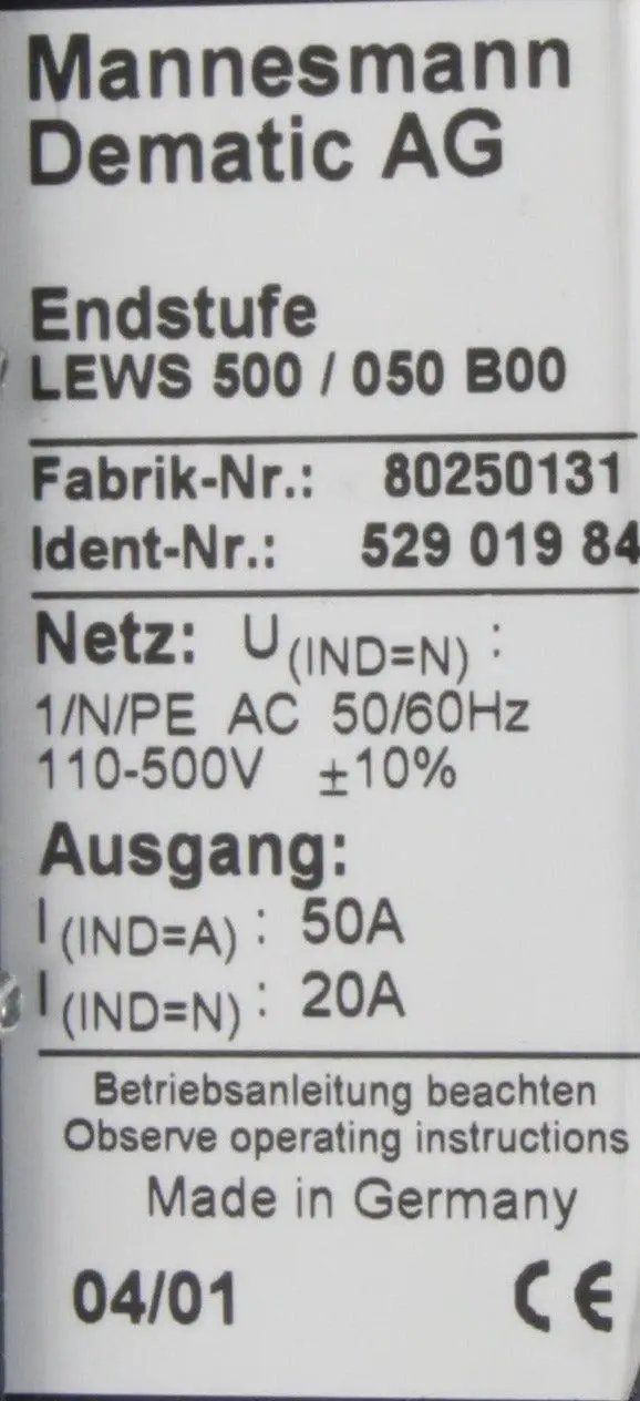 Mannesmann Dematic Lews 500/050 B00 with Crouzet G575D50R