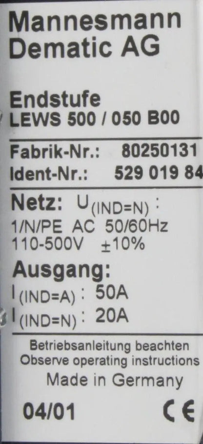 Mannesmann Dematic Lews 500/050 B00 with Crouzet G575D50R