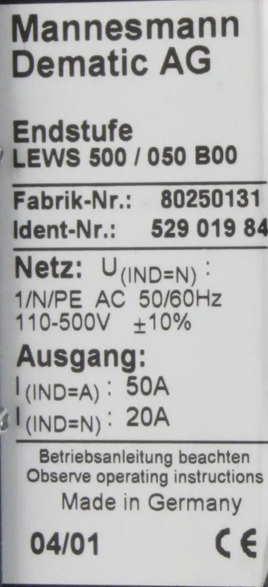 Mannesmann Dematic Lews 500/050 B00 with Crouzet G575D50R