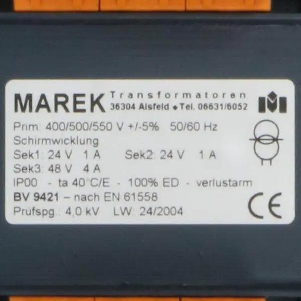 Marek Transformatoren BV 9421 Transformer