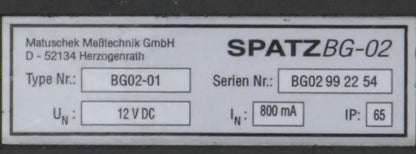 Matuschek Spatz BG02-01 Welding Control Device