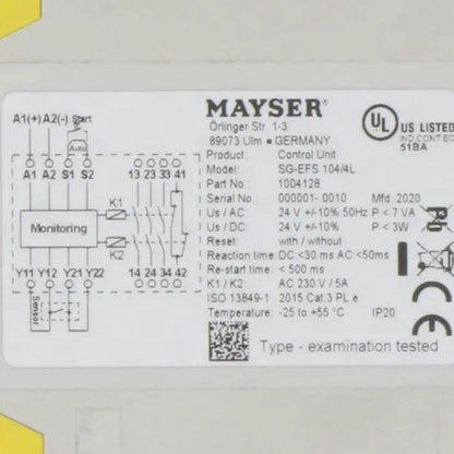 Mayser SG EFS 104 4L Control Unit