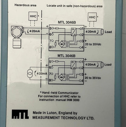 Measurement Technology Ltd MTL3046B Repeater Power Supply