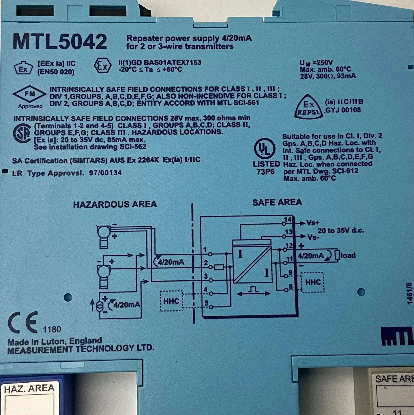 Measurement Technology MTL5042 Repeater Power Supply